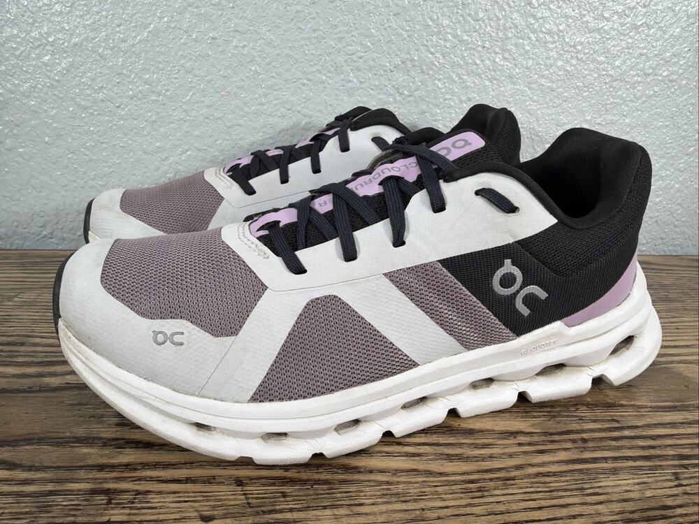 On Running Cloudrunner Shoes Women Size 8 White Black Purple 46.98641